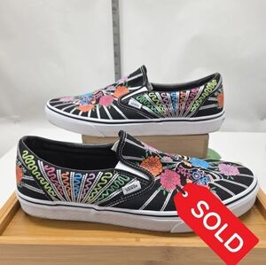 SOLD....Van’s Day of the Dead Dia de los Muertos glow in the dark canvas Mens 12